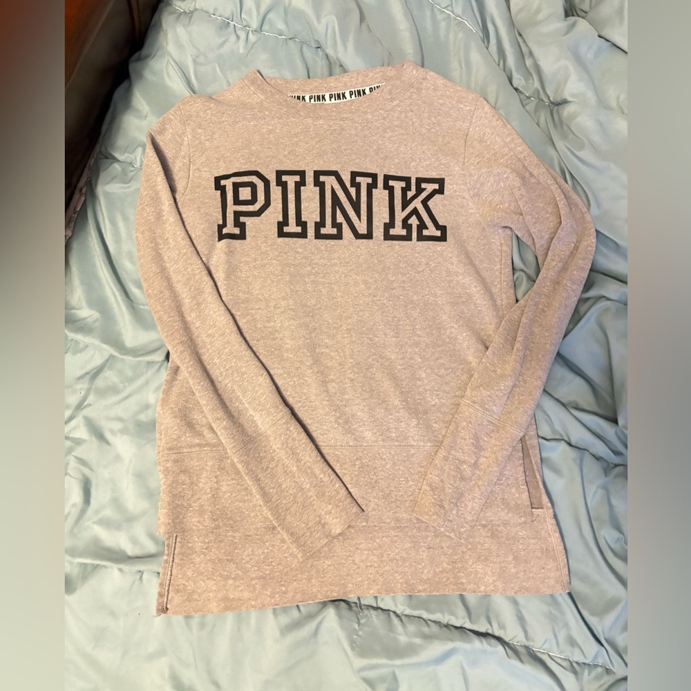 PINK Victoria's Secret Women's Gray Long Sleeve Top